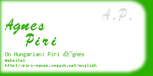 agnes piri business card